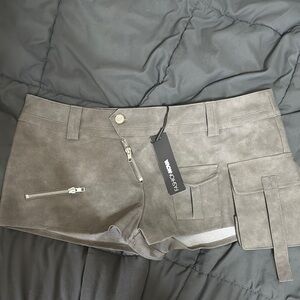 Fashion Nova Suede Gray Micro Shorts